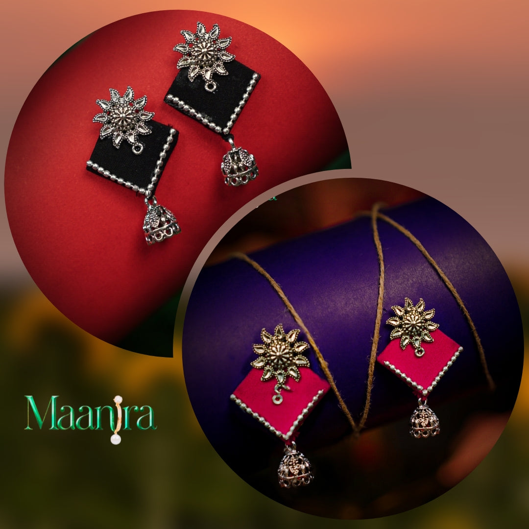 Black & Pink Earings Combo