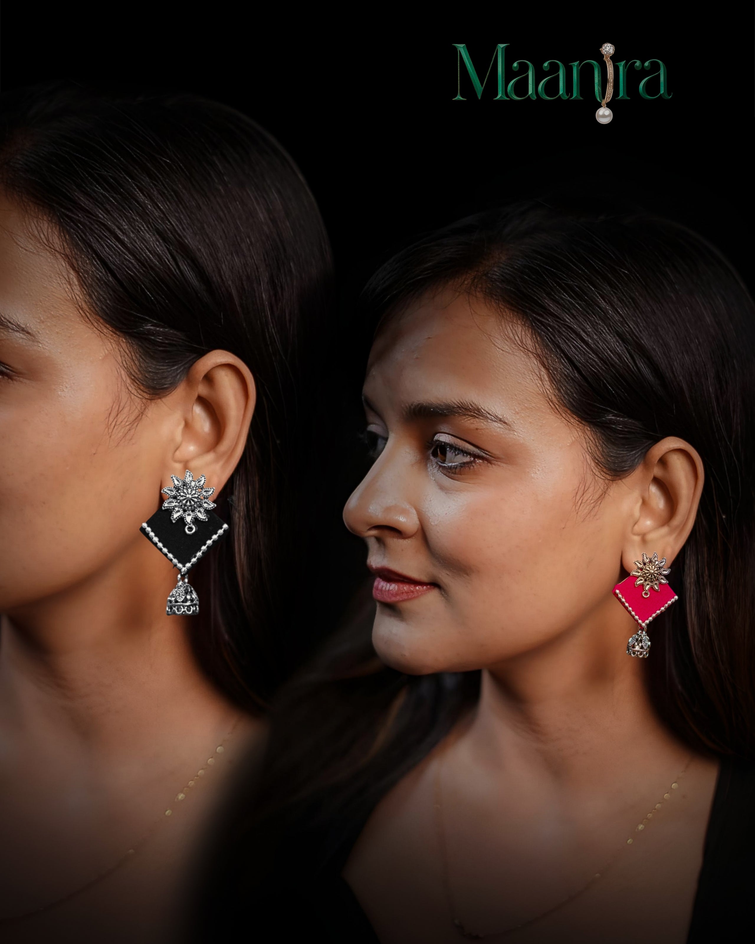 Black & Pink Earings Combo